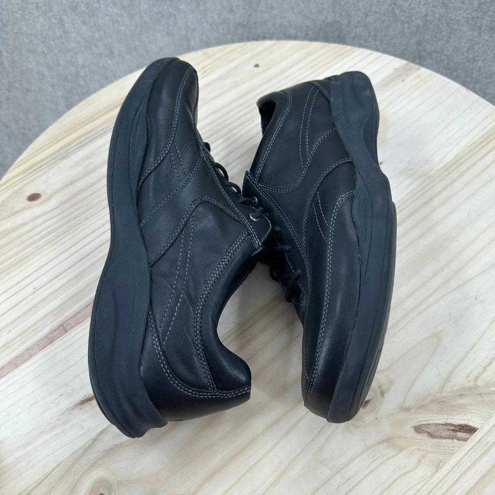 Clarks‎ Clarks Wave Walk Mens Black Leather Sneakers Lace Up Shoes 12 M